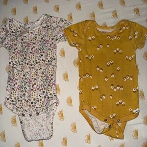 Floral and Mustard Kids One Pieces